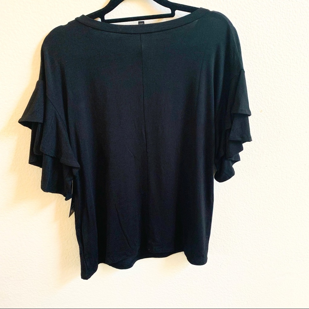 Mom Life ruffle sleeve t shirt black - Picture 3 of 5
